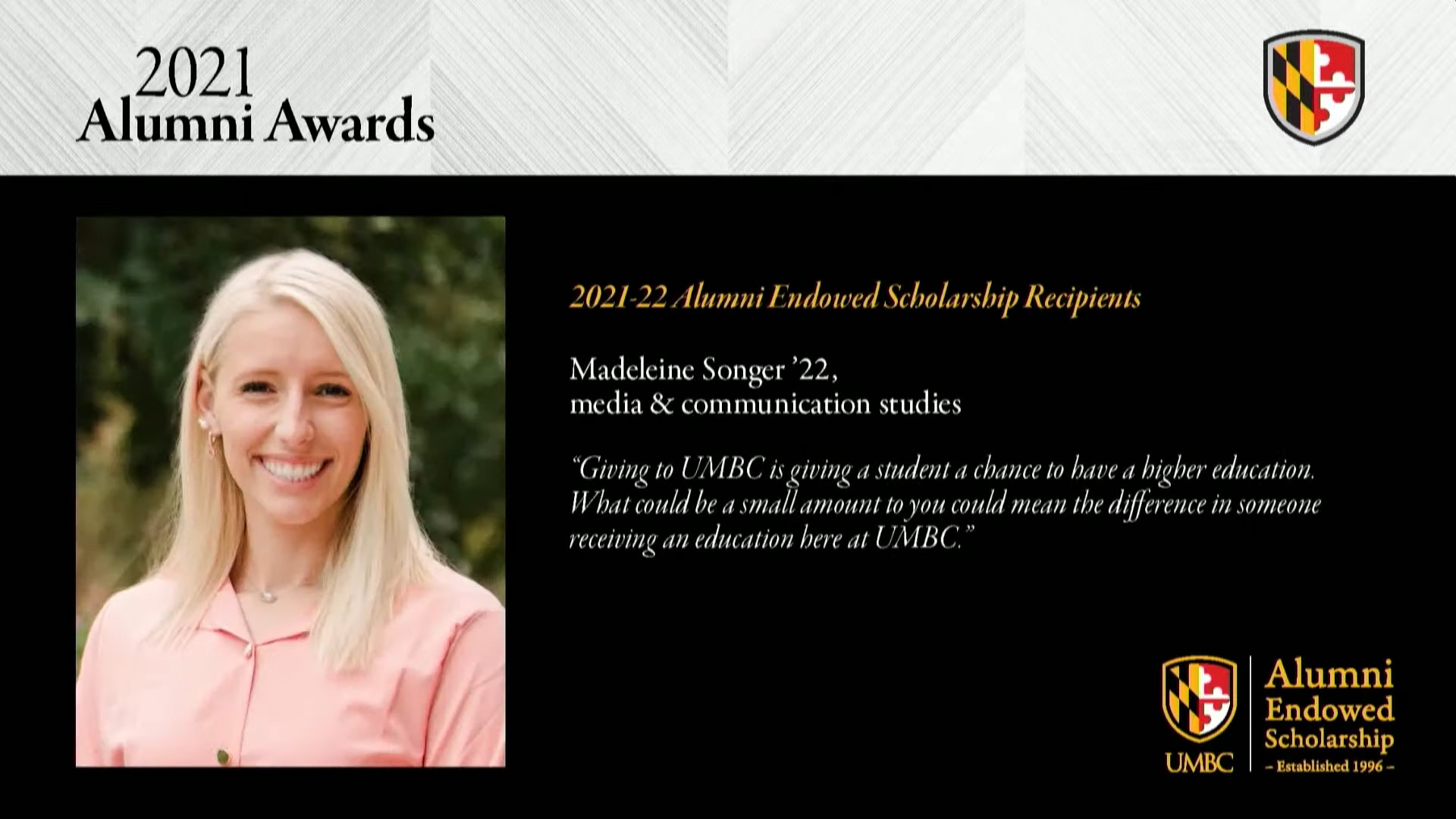 Congratulations to Madeleine Songer!