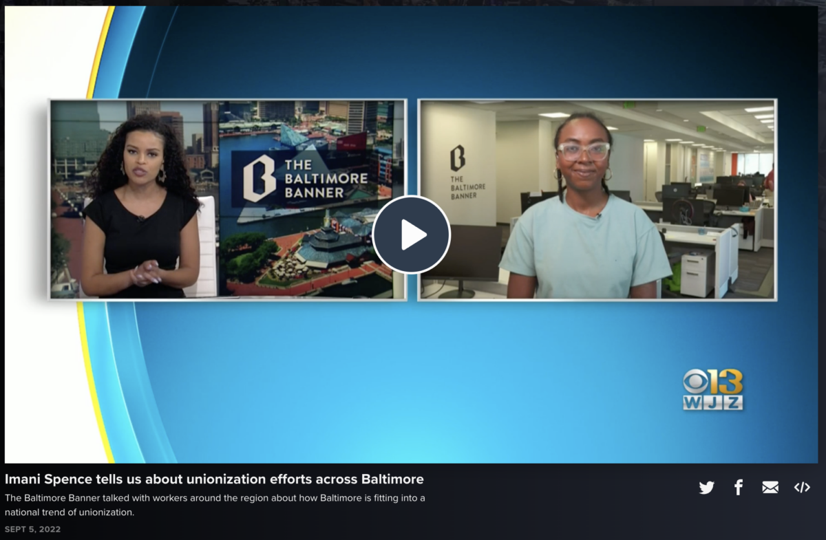 Check out MCS alum, Imani Spence, on CBS Baltimore reporting on unionizing in Baltimore