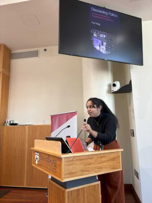 Anjali DasSarma, an MCS alumna and PhD student at UPenn’s Annenberg School for Communication, introduced Prof. Yang for a talk on her new book,…